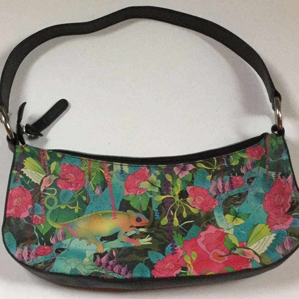 ICON hand painted leather purse